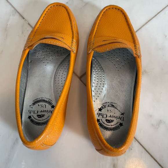 Driver Club USA Greenwich 7.5 yellow leather driving shoe flat slip-on loafers - Picture 5 of 10